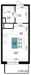 Apartment Sale, 26.8 sq. m. at Mikrorayon 6 6A, 6A mikrorayon, Odintsovo, Moscow Region, Russia #3 Apartment Sale, 26.8 sq. m. at Mikrorayon 6 6A, 6A mikrorayon, Odintsovo, Moscow Region, Russia #3