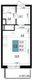 Apartment Sale, 26.8 sq. m. at Mikrorayon 6 6A, 6A mikrorayon, Odintsovo, Moscow Region, Russia #3 Apartment Sale, 26.8 sq. m. at Mikrorayon 6 6A, 6A mikrorayon, Odintsovo, Moscow Region, Russia #3