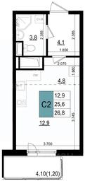 Apartment Sale, 26.8 sq. m. at Mikrorayon 6 6A, 6A mikrorayon, Odintsovo, Moscow Region, Russia #3 Apartment Sale, 26.8 sq. m. at Mikrorayon 6 6A, 6A mikrorayon, Odintsovo, Moscow Region, Russia #3