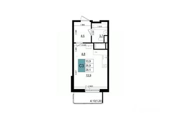 Apartment Sale, 28.1 sq. m. at Mikrorayon 6 6A, 6A mikrorayon, Odintsovo, Moscow Region, Russia #2