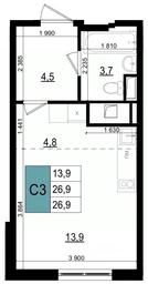 Apartment Sale, 28.1 sq. m. at Mikrorayon 6 6A, 6A mikrorayon, Odintsovo, Moscow Region, Russia #3 Apartment Sale, 28.1 sq. m. at Mikrorayon 6 6A, 6A mikrorayon, Odintsovo, Moscow Region, Russia #3