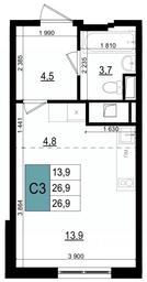 Apartment Sale, 28.1 sq. m. at Mikrorayon 6 6A, 6A mikrorayon, Odintsovo, Moscow Region, Russia #3 Apartment Sale, 28.1 sq. m. at Mikrorayon 6 6A, 6A mikrorayon, Odintsovo, Moscow Region, Russia #3