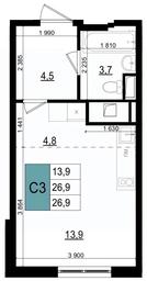 Apartment Sale, 28.1 sq. m. at Mikrorayon 6 6A, 6A mikrorayon, Odintsovo, Moscow Region, Russia #3