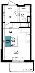 Apartment Sale, 28.1 sq. m. at Mikrorayon 6 6A, 6A mikrorayon, Odintsovo, Moscow Region, Russia #4