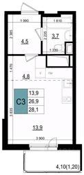 Apartment Sale, 28.1平方米 at Mikrorayon 6 6A, 6A mikrorayon, Odintsovo, Moscow Region, Russia #3 Apartment Sale, 28.1平方米 at Mikrorayon 6 6A, 6A mikrorayon, Odintsovo, Moscow Region, Russia #3