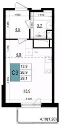 Apartment Sale, 28.1 sq. m. at Mikrorayon 6 6A, 6A mikrorayon, Odintsovo, Moscow Region, Russia #3 Apartment Sale, 28.1 sq. m. at Mikrorayon 6 6A, 6A mikrorayon, Odintsovo, Moscow Region, Russia #3