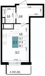 Apartment Sale, 29.1 sq. m. at Mikrorayon 6 6A, 6A mikrorayon, Odintsovo, Moscow Region, Russia #3 Apartment Sale, 29.1 sq. m. at Mikrorayon 6 6A, 6A mikrorayon, Odintsovo, Moscow Region, Russia #3