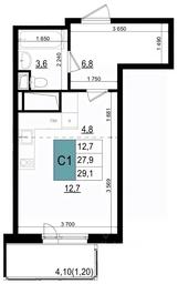 Apartment Sale, 29.1 sq. m. at Mikrorayon 6 6A, 6A mikrorayon, Odintsovo, Moscow Region, Russia #3 Apartment Sale, 29.1 sq. m. at Mikrorayon 6 6A, 6A mikrorayon, Odintsovo, Moscow Region, Russia #3
