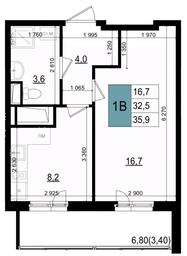 Apartment Sale, 35.9 sq. m. at Mikrorayon 6 6A, 6A mikrorayon, Odintsovo, Moscow Region, Russia #3 Apartment Sale, 35.9 sq. m. at Mikrorayon 6 6A, 6A mikrorayon, Odintsovo, Moscow Region, Russia #3
