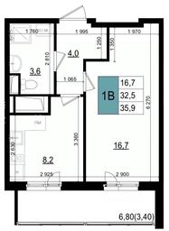 Apartment Sale, 35.9 sq. m. at Mikrorayon 6 6A, 6A mikrorayon, Odintsovo, Moscow Region, Russia #3 Apartment Sale, 35.9 sq. m. at Mikrorayon 6 6A, 6A mikrorayon, Odintsovo, Moscow Region, Russia #3