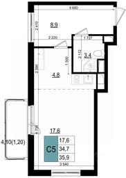 Apartment Sale, 35.9 sq. m. at Mikrorayon 6 6A, 6A mikrorayon, Odintsovo, Moscow Region, Russia #3 Apartment Sale, 35.9 sq. m. at Mikrorayon 6 6A, 6A mikrorayon, Odintsovo, Moscow Region, Russia #3