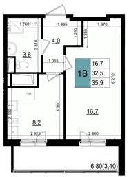 Apartment Sale, 35.9平方米 at Mikrorayon 6 6A, 6A mikrorayon, Odintsovo, Moscow Region, Russia #3 Apartment Sale, 35.9平方米 at Mikrorayon 6 6A, 6A mikrorayon, Odintsovo, Moscow Region, Russia #3