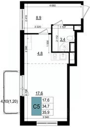 Apartment Sale, 35.9 sq. m. at Mikrorayon 6 6A, 6A mikrorayon, Odintsovo, Moscow Region, Russia #3