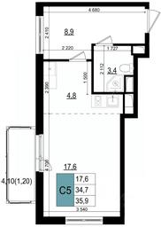 Apartment Sale, 35.9 sq. m. at Mikrorayon 6 6A, 6A mikrorayon, Odintsovo, Moscow Region, Russia #3