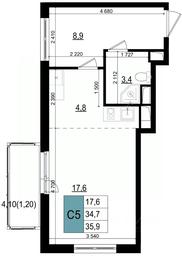 Apartment Sale, 35.9 sq. m. at Mikrorayon 6 6A, 6A mikrorayon, Odintsovo, Moscow Region, Russia #3 Apartment Sale, 35.9 sq. m. at Mikrorayon 6 6A, 6A mikrorayon, Odintsovo, Moscow Region, Russia #3
