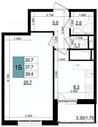 Apartment Sale, 39.4 sq. m. at Mikrorayon 6 6A, 6A mikrorayon, Odintsovo, Moscow Region, Russia #3 Apartment Sale, 39.4 sq. m. at Mikrorayon 6 6A, 6A mikrorayon, Odintsovo, Moscow Region, Russia #3