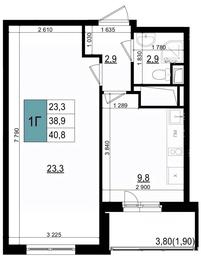 Apartment Sale, 40.8 sq. m. at Mikrorayon 6 6A, 6A mikrorayon, Odintsovo, Moscow Region, Russia #3