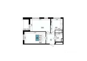 1-BD Apartment Sale, 46.7 sq. m. at Mikrorayon 6 6A, 6A mikrorayon, Odintsovo, Moscow Region, Russia #3 1-BD Apartment Sale, 46.7 sq. m. at Mikrorayon 6 6A, 6A mikrorayon, Odintsovo, Moscow Region, Russia #3