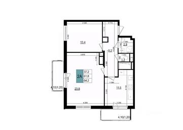 1-BD Apartment Sale, 64.2 sq. m. at Mikrorayon 6 6A, 6A mikrorayon, Odintsovo, Moscow Region, Russia #2