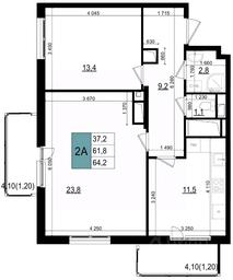 1-BD Apartment Sale, 64.2平方米 at Mikrorayon 6 6A, 6A mikrorayon, Odintsovo, Moscow Region, Russia #3 1-BD Apartment Sale, 64.2平方米 at Mikrorayon 6 6A, 6A mikrorayon, Odintsovo, Moscow Region, Russia #3