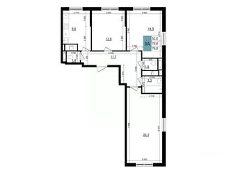 2-BD Apartment Sale, 79.8平方米 at Mikrorayon 6 6A, 6A mikrorayon, Odintsovo, Moscow Region, Russia #2 2-BD Apartment Sale, 79.8平方米 at Mikrorayon 6 6A, 6A mikrorayon, Odintsovo, Moscow Region, Russia #2
