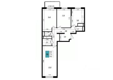 2-BD Apartment Sale, 78.5 sq. m. at Mikrorayon 6 6A, 6A mikrorayon, Odintsovo, Moscow Region, Russia #2
