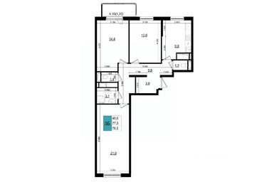 2-BD Apartment Sale, 78.5 sq. m. at Mikrorayon 6 6A, 6A mikrorayon, Odintsovo, Moscow Region, Russia #2
