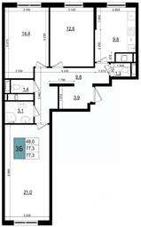 2-BD Apartment Sale, 78.5平方米 at Mikrorayon 6 6A, 6A mikrorayon, Odintsovo, Moscow Region, Russia #3 2-BD Apartment Sale, 78.5平方米 at Mikrorayon 6 6A, 6A mikrorayon, Odintsovo, Moscow Region, Russia #3