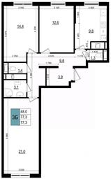 2-BD Apartment Sale, 78.5 sq. m. at Mikrorayon 6 6A, 6A mikrorayon, Odintsovo, Moscow Region, Russia #3 2-BD Apartment Sale, 78.5 sq. m. at Mikrorayon 6 6A, 6A mikrorayon, Odintsovo, Moscow Region, Russia #3