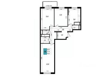 2-BD Apartment Sale, 78.5 sq. m. at Mikrorayon 6 6A, 6A mikrorayon, Odintsovo, Moscow Region, Russia #2 2-BD Apartment Sale, 78.5 sq. m. at Mikrorayon 6 6A, 6A mikrorayon, Odintsovo, Moscow Region, Russia #2