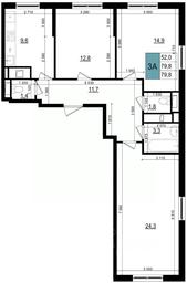 2-BD Apartment Sale, 81 sq. m. at Mikrorayon 6 6A, 6A mikrorayon, Odintsovo, Moscow Region, Russia #3 2-BD Apartment Sale, 81 sq. m. at Mikrorayon 6 6A, 6A mikrorayon, Odintsovo, Moscow Region, Russia #3