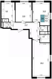 2-BD Apartment Sale, 81 sq. m. at Mikrorayon 6 6A, 6A mikrorayon, Odintsovo, Moscow Region, Russia #3
