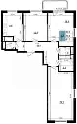 2-BD Apartment Sale, 81平方米 at Mikrorayon 6 6A, 6A mikrorayon, Odintsovo, Moscow Region, Russia #3 2-BD Apartment Sale, 81平方米 at Mikrorayon 6 6A, 6A mikrorayon, Odintsovo, Moscow Region, Russia #3