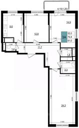 2-BD Apartment Sale, 81 sq. m. at Mikrorayon 6 6A, 6A mikrorayon, Odintsovo, Moscow Region, Russia #3 2-BD Apartment Sale, 81 sq. m. at Mikrorayon 6 6A, 6A mikrorayon, Odintsovo, Moscow Region, Russia #3