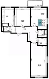 2-BD Apartment Sale, 81 sq. m. at Mikrorayon 6 6A, 6A mikrorayon, Odintsovo, Moscow Region, Russia #3 2-BD Apartment Sale, 81 sq. m. at Mikrorayon 6 6A, 6A mikrorayon, Odintsovo, Moscow Region, Russia #3