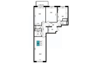 2-BD Apartment Sale, 78.5平方米 at Mikrorayon 6 6A, 6A mikrorayon, Odintsovo, Moscow Region, Russia #2 2-BD Apartment Sale, 78.5平方米 at Mikrorayon 6 6A, 6A mikrorayon, Odintsovo, Moscow Region, Russia #2