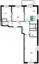 2-BD Apartment Sale, 81 sq. m. at Mikrorayon 6 6A, 6A mikrorayon, Odintsovo, Moscow Region, Russia #3 2-BD Apartment Sale, 81 sq. m. at Mikrorayon 6 6A, 6A mikrorayon, Odintsovo, Moscow Region, Russia #3