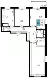 2-BD Apartment Sale, 81 sq. m. at Mikrorayon 6 6A, 6A mikrorayon, Odintsovo, Moscow Region, Russia #3 2-BD Apartment Sale, 81 sq. m. at Mikrorayon 6 6A, 6A mikrorayon, Odintsovo, Moscow Region, Russia #3