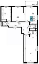 2-BD Apartment Sale, 81平方米 at Mikrorayon 6 6A, 6A mikrorayon, Odintsovo, Moscow Region, Russia #3 2-BD Apartment Sale, 81平方米 at Mikrorayon 6 6A, 6A mikrorayon, Odintsovo, Moscow Region, Russia #3