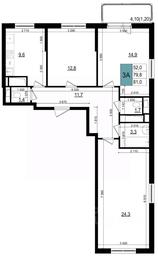 2-BD Apartment Sale, 81 sq. m. at Mikrorayon 6 6A, 6A mikrorayon, Odintsovo, Moscow Region, Russia #3 2-BD Apartment Sale, 81 sq. m. at Mikrorayon 6 6A, 6A mikrorayon, Odintsovo, Moscow Region, Russia #3