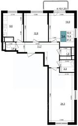 2-BD Apartment Sale, 81 sq. m. at Mikrorayon 6 6A, 6A mikrorayon, Odintsovo, Moscow Region, Russia #3 2-BD Apartment Sale, 81 sq. m. at Mikrorayon 6 6A, 6A mikrorayon, Odintsovo, Moscow Region, Russia #3