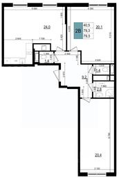 1-BD Apartment Sale, 80.5 sq. m. at Mikrorayon 6 6A, 6A mikrorayon, Odintsovo, Moscow Region, Russia #3