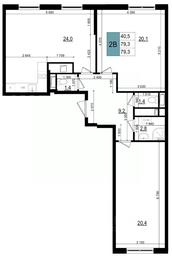 1-BD Apartment Sale, 80.5 sq. m. at Mikrorayon 6 6A, 6A mikrorayon, Odintsovo, Moscow Region, Russia #3 1-BD Apartment Sale, 80.5 sq. m. at Mikrorayon 6 6A, 6A mikrorayon, Odintsovo, Moscow Region, Russia #3