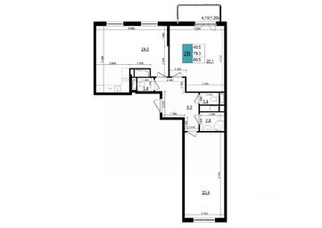 1-BD Apartment Sale, 80.5 sq. m. at Mikrorayon 6 6A, 6A mikrorayon, Odintsovo, Moscow Region, Russia #2 1-BD Apartment Sale, 80.5 sq. m. at Mikrorayon 6 6A, 6A mikrorayon, Odintsovo, Moscow Region, Russia #2