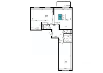 1-BD Apartment Sale, 80.5 sq. m. at Mikrorayon 6 6A, 6A mikrorayon, Odintsovo, Moscow Region, Russia #2