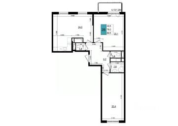 1-BD Apartment Sale, 80.5 sq. m. at Mikrorayon 6 6A, 6A mikrorayon, Odintsovo, Moscow Region, Russia #2 1-BD Apartment Sale, 80.5 sq. m. at Mikrorayon 6 6A, 6A mikrorayon, Odintsovo, Moscow Region, Russia #2