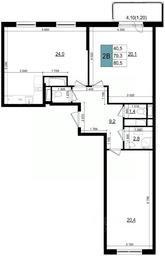 1-BD Apartment Sale, 79.3 sq. m. at Mikrorayon 6 6A, 6A mikrorayon, Odintsovo, Moscow Region, Russia #3