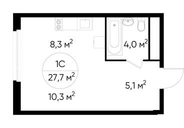 Apartment Sale, 27.7 sq. m. at Peredelkino Blizhnee, Korneya Chukovskogo Street, 1, Vnukovskoye Settlement, Moscow, Russia #3