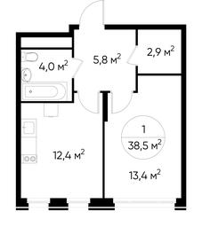Apartment Sale, 38.5 sq. m. at Peredelkino Blizhnee, Korneya Chukovskogo Street, 1, Vnukovskoye Settlement, Moscow, Russia #3 Apartment Sale, 38.5 sq. m. at Peredelkino Blizhnee, Korneya Chukovskogo Street, 1, Vnukovskoye Settlement, Moscow, Russia #3