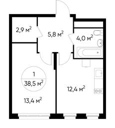 Apartment Sale, 38.5 sq. m. at Peredelkino Blizhnee, Korneya Chukovskogo Street, 1, Vnukovskoye Settlement, Moscow, Russia #3 Apartment Sale, 38.5 sq. m. at Peredelkino Blizhnee, Korneya Chukovskogo Street, 1, Vnukovskoye Settlement, Moscow, Russia #3
